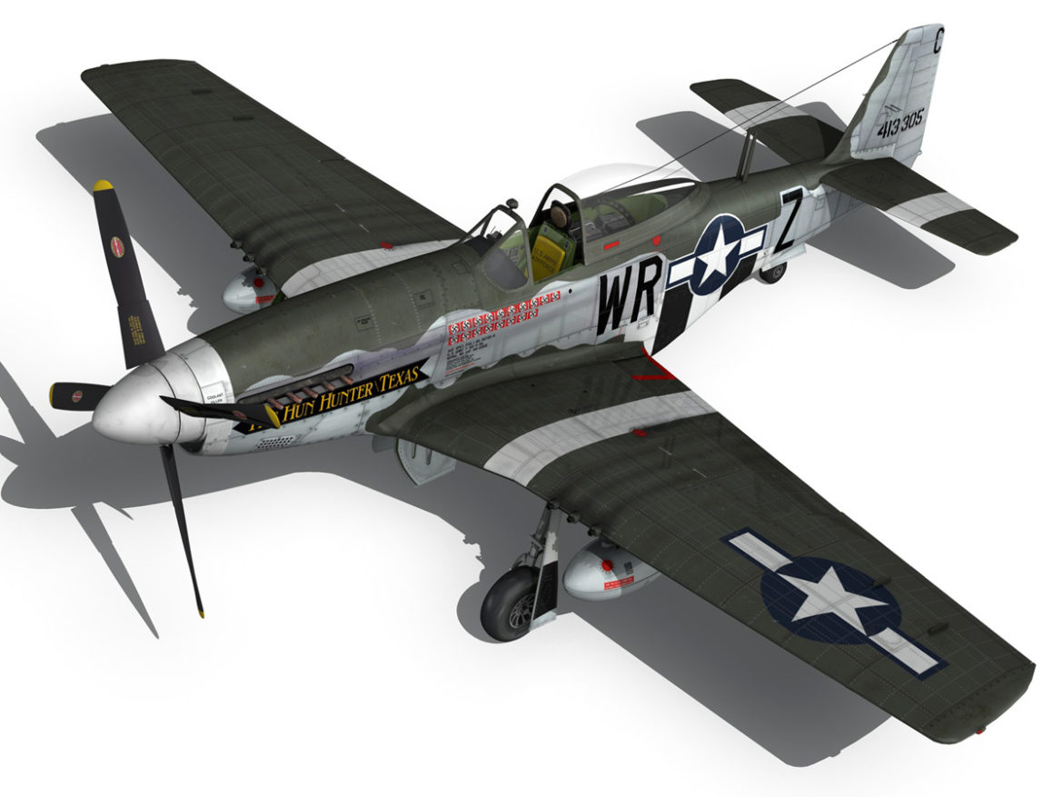 north american p-51d – the hun hunter / texas 3d model fbx c4d lwo obj 282537