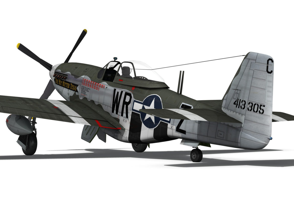 north american p-51d – the hun hunter / texas 3d model fbx c4d lwo obj 282539
