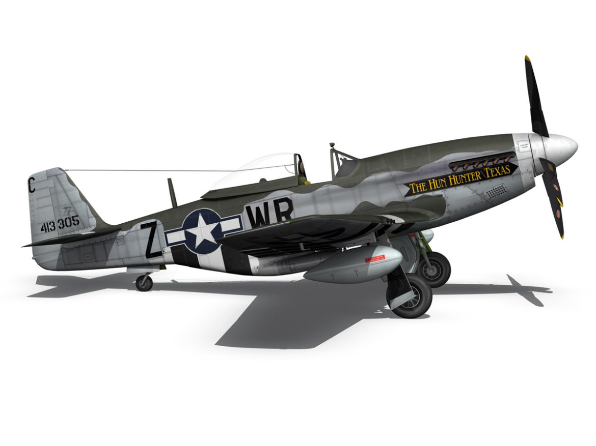 north american p-51d – the hun hunter / texas 3d model fbx c4d lwo obj 282541