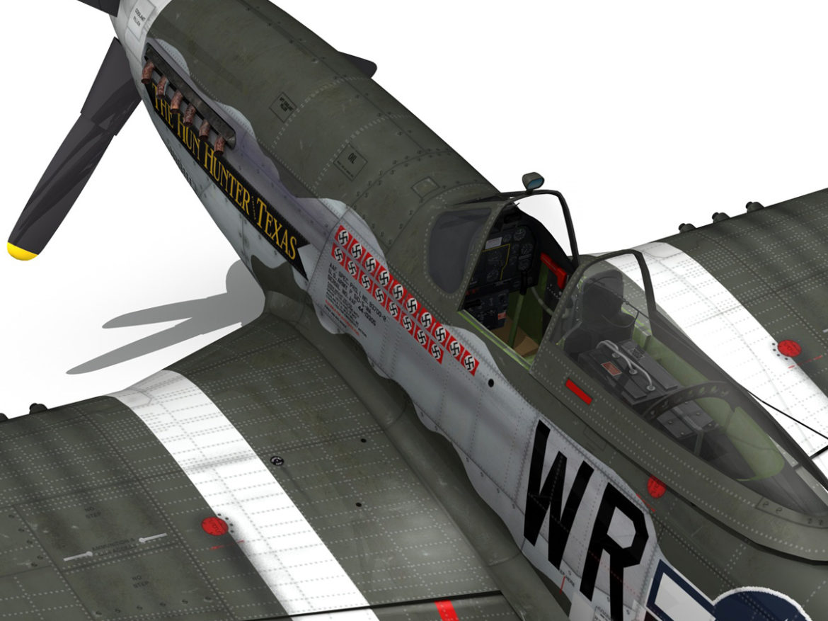 north american p-51d – the hun hunter / texas 3d model fbx c4d lwo obj 282543