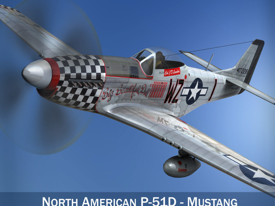 north american p-51d mustang – big beautiful doll 3d model fbx c4d lwo obj 282552