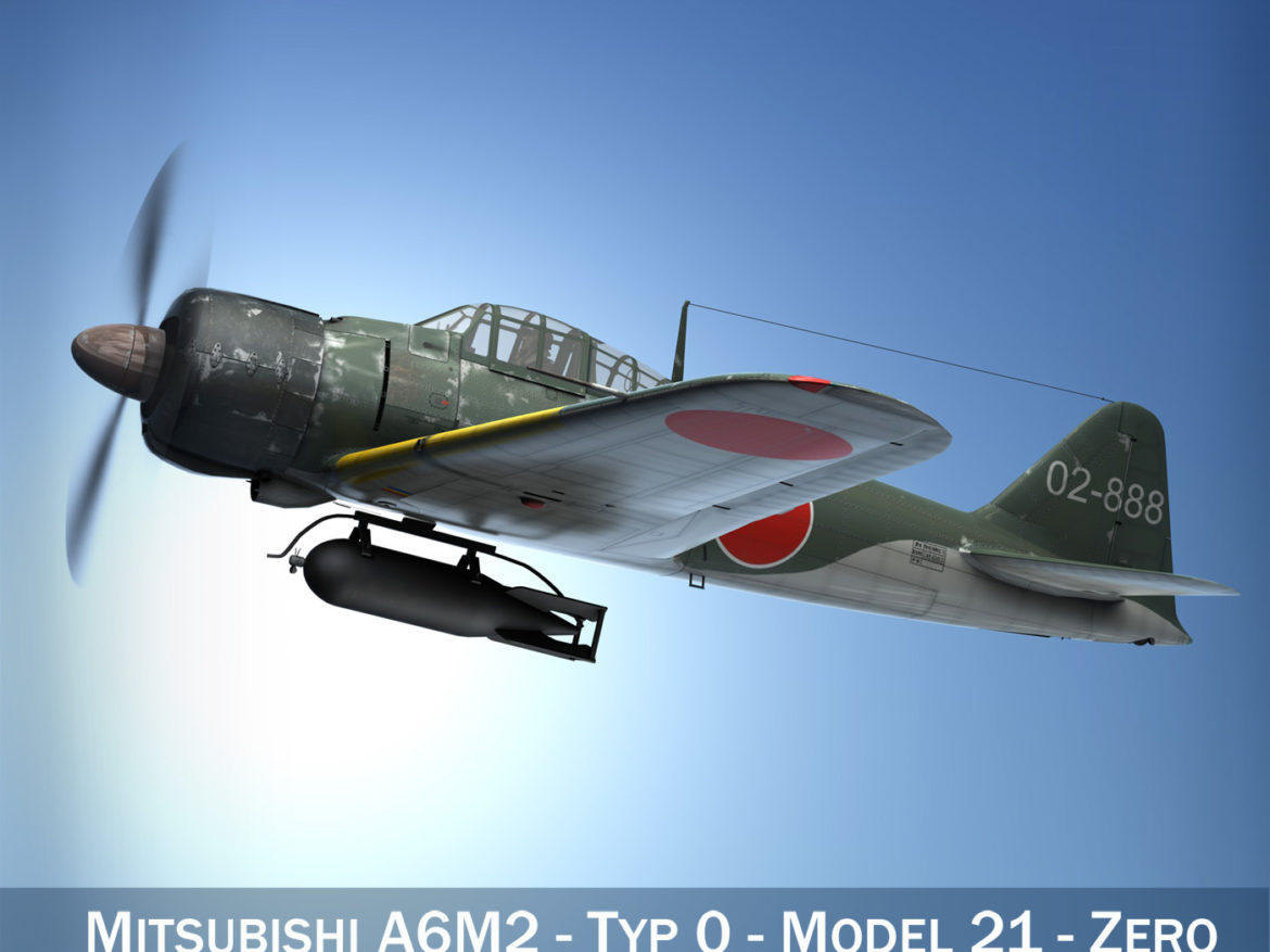 mitsubishi a6m2 sen baku – kamikaze unit 3d model fbx c4d lwo obj 282577