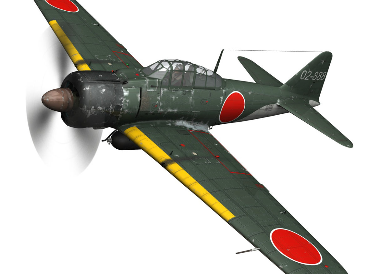 mitsubishi a6m2 sen baku – kamikaze unit 3d model fbx c4d lwo obj 282578