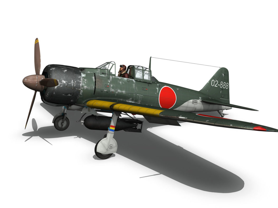 mitsubishi a6m2 sen baku – kamikaze unit 3d model fbx c4d lwo obj 282579
