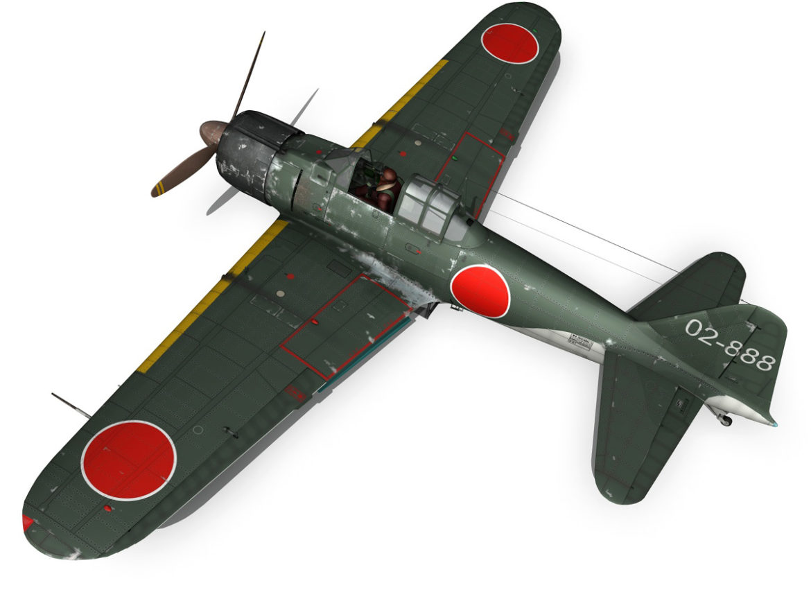 mitsubishi a6m2 sen baku – kamikaze unit 3d model fbx c4d lwo obj 282580