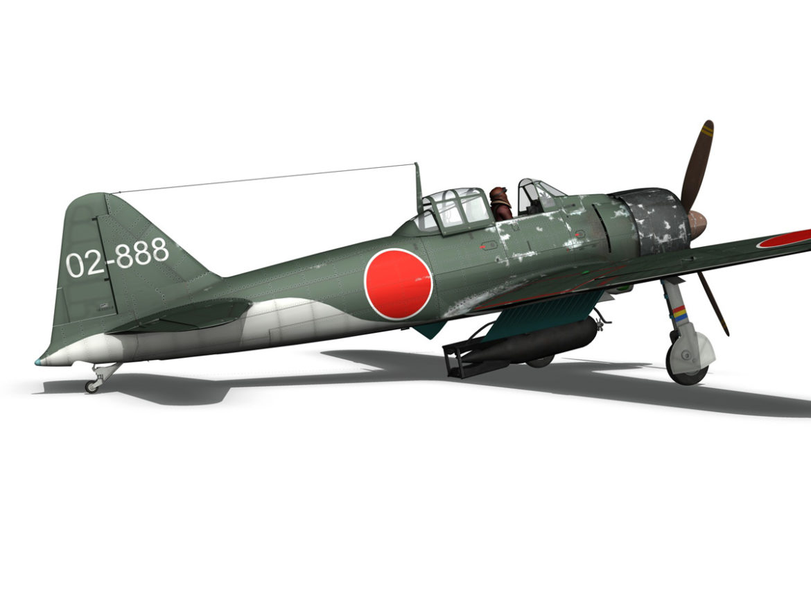 mitsubishi a6m2 sen baku – kamikaze unit 3d model fbx c4d lwo obj 282581