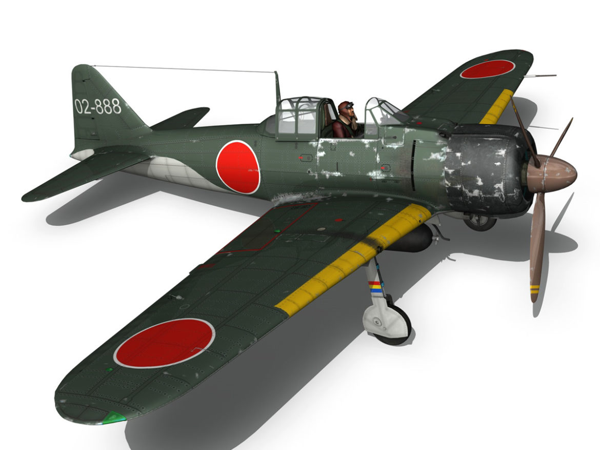 mitsubishi a6m2 sen baku – kamikaze unit 3d model fbx c4d lwo obj 282582