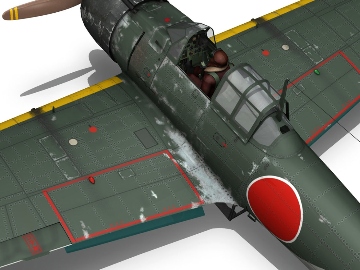 mitsubishi a6m2 sen baku – kamikaze unit 3d model fbx c4d lwo obj 282585