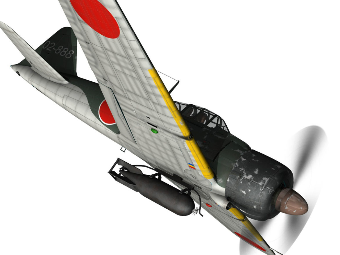 mitsubishi a6m2 sen baku – kamikaze unit 3d model fbx c4d lwo obj 282588