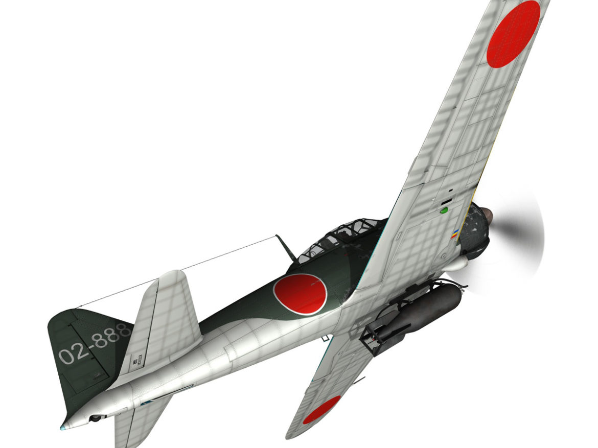 mitsubishi a6m2 sen baku – kamikaze unit 3d model fbx c4d lwo obj 282589