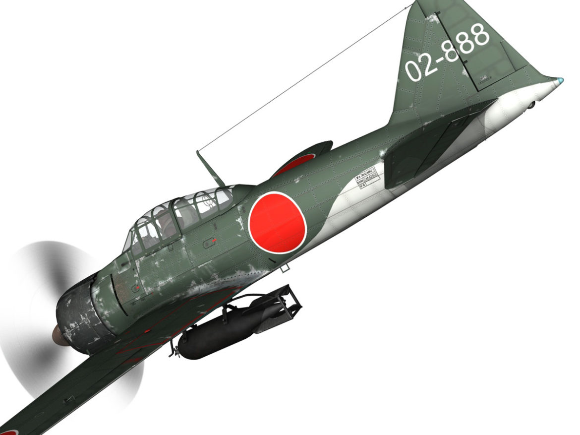 mitsubishi a6m2 sen baku – kamikaze unit 3d model fbx c4d lwo obj 282591