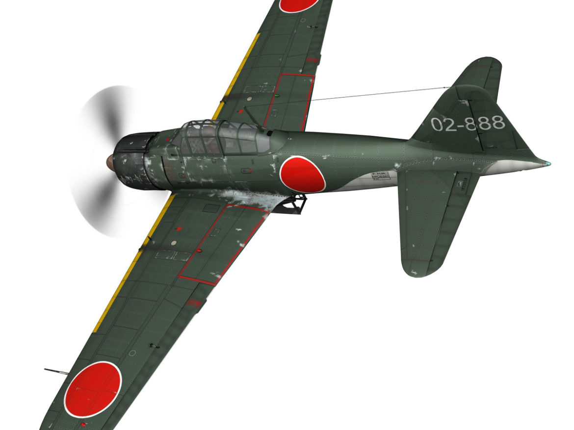 mitsubishi a6m2 sen baku – kamikaze unit 3d model fbx c4d lwo obj 282593