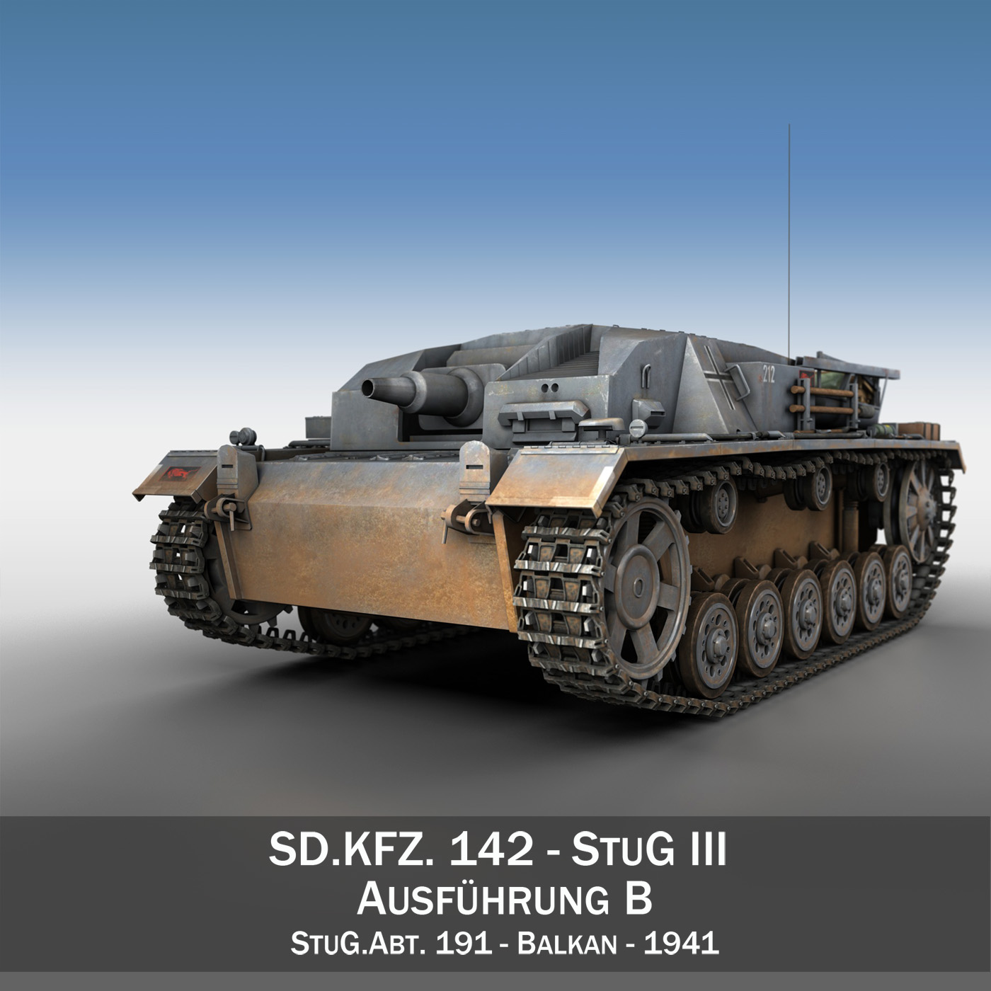 stug iii – ausf.b – stug abt 191 3d model 3ds fbx c4d lwo obj 282644