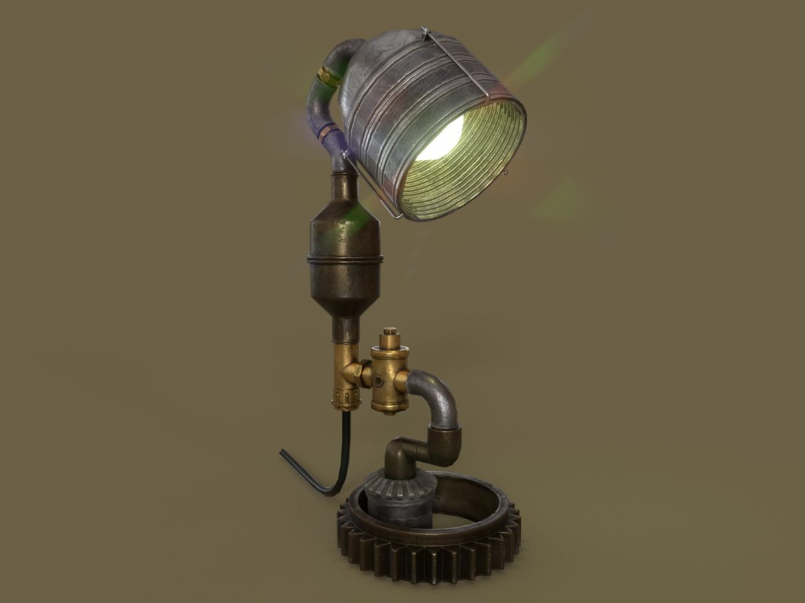 steampunk lamp 3d model max 3ds project fbx obj 282654