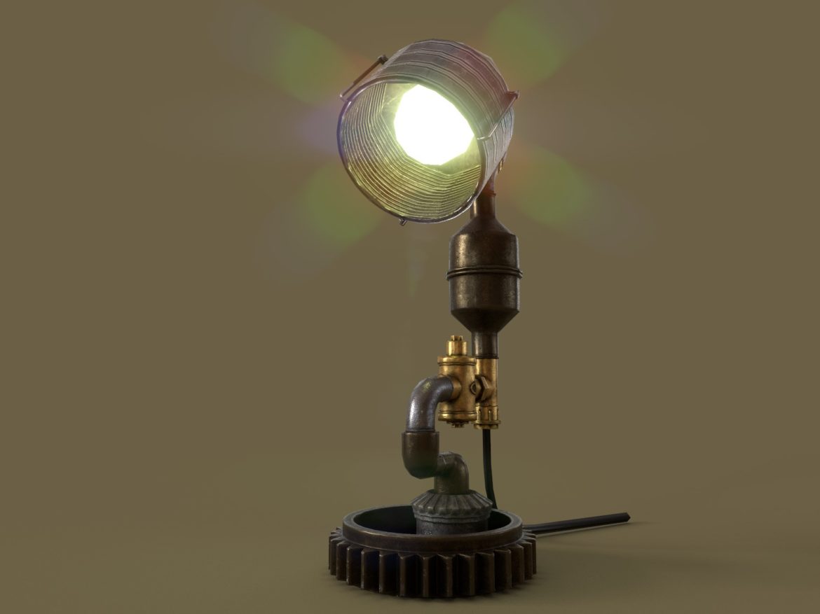 steampunk lamp 3d model max 3ds project fbx obj 282657