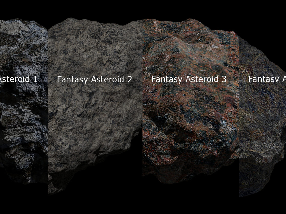 fantasy asteroid collection 3d model blend 3ds dae 283275