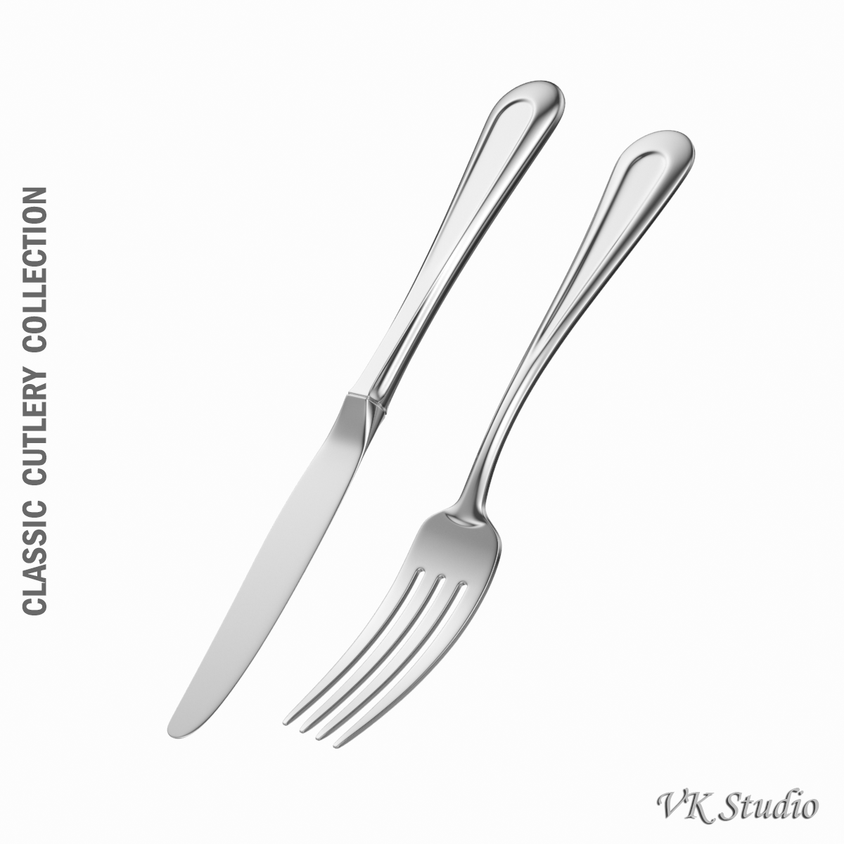 table dinner knife and fork classic cutlery 3d model 3ds max fbx c4d ma mb obj 284032