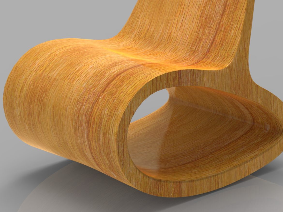 ocean rocker wooden rocking chair 3d model max fbx ma mb obj 286085
