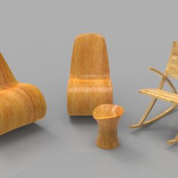 rocking wooden chair collection 3d model max fbx ma mb obj 286168
