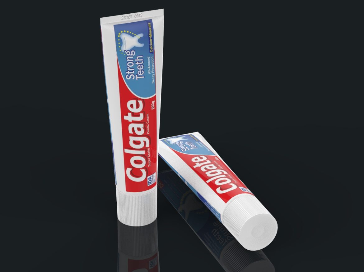 toothbrush with toothpaste 3d model max fbx ma mb obj 286204