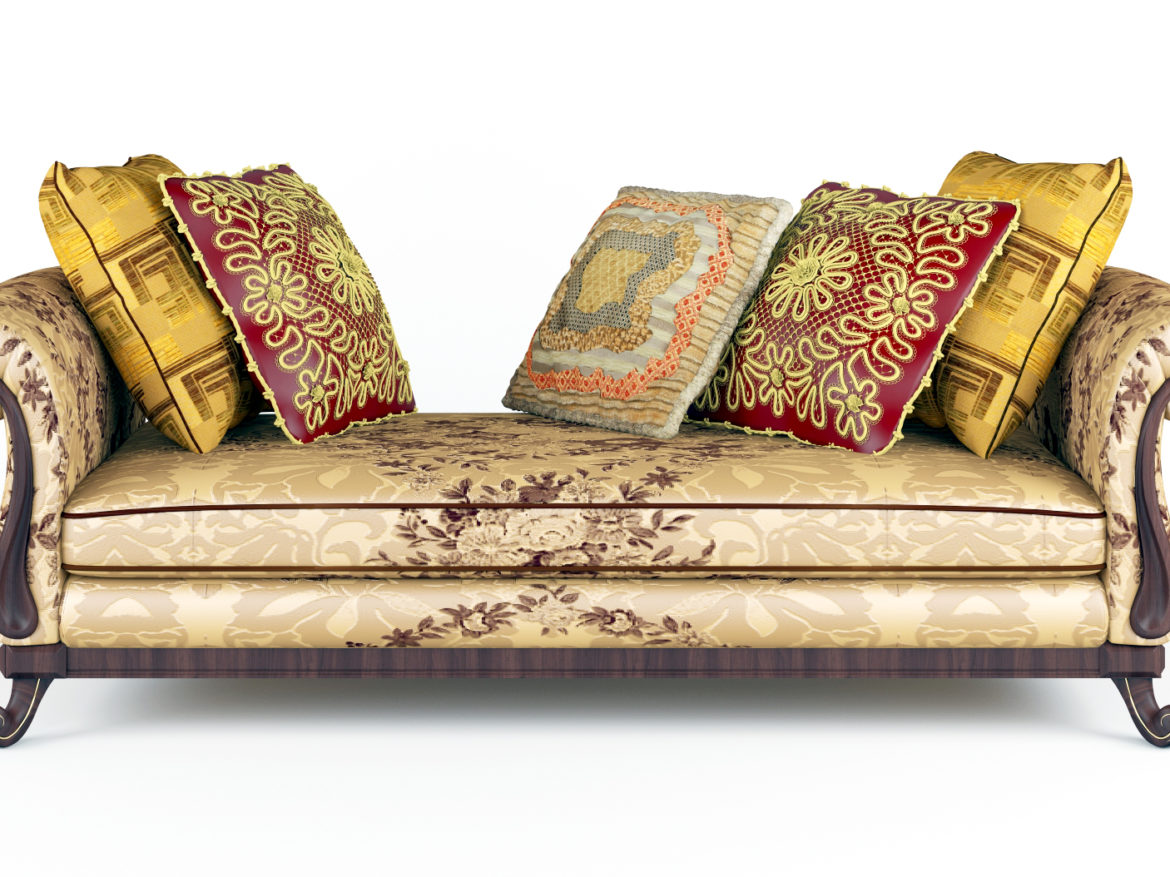 royal sofa with pillows 3d model max fbx ma mb obj 286255