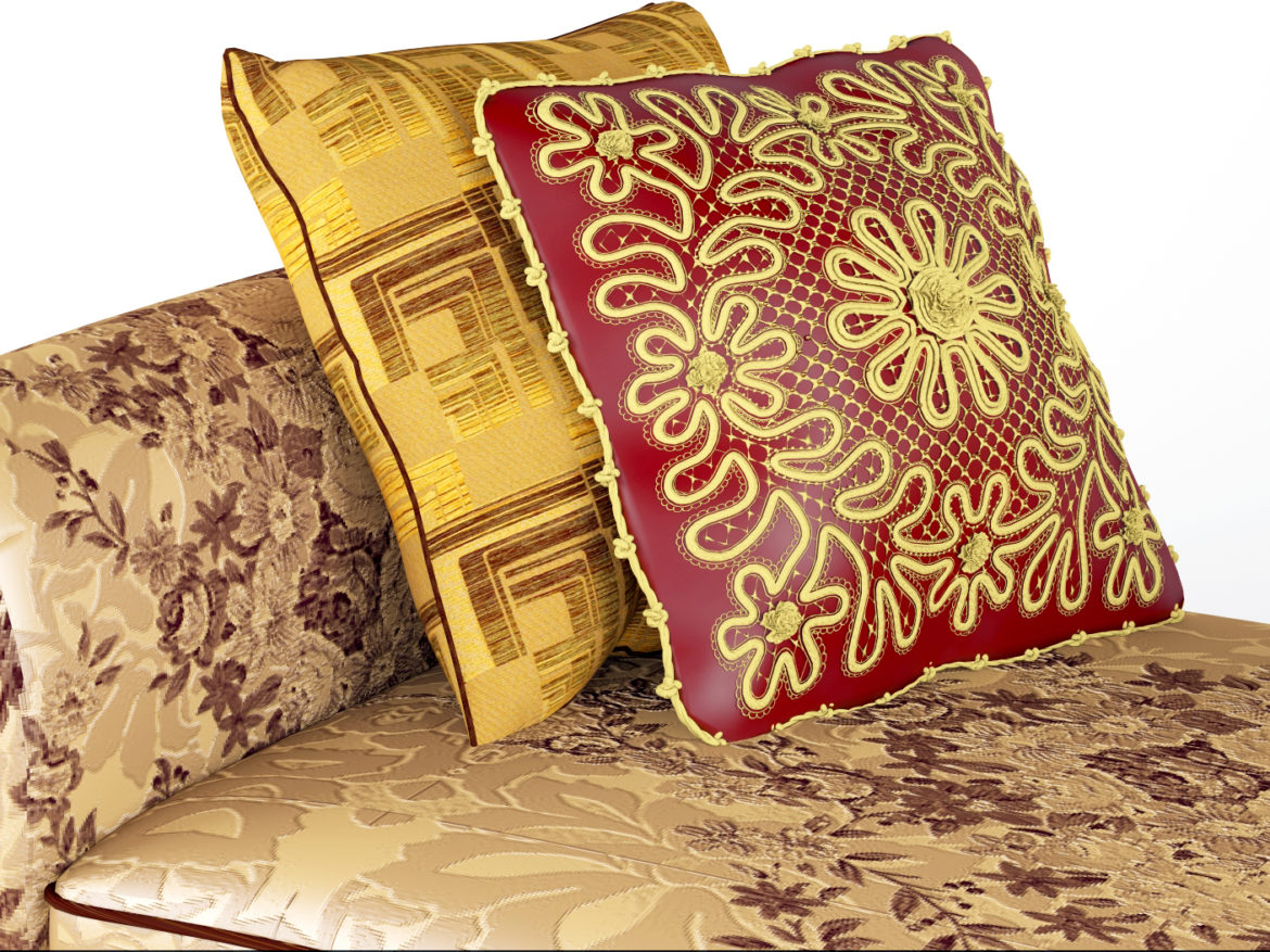 royal sofa with pillows 3d model max fbx ma mb obj 286257