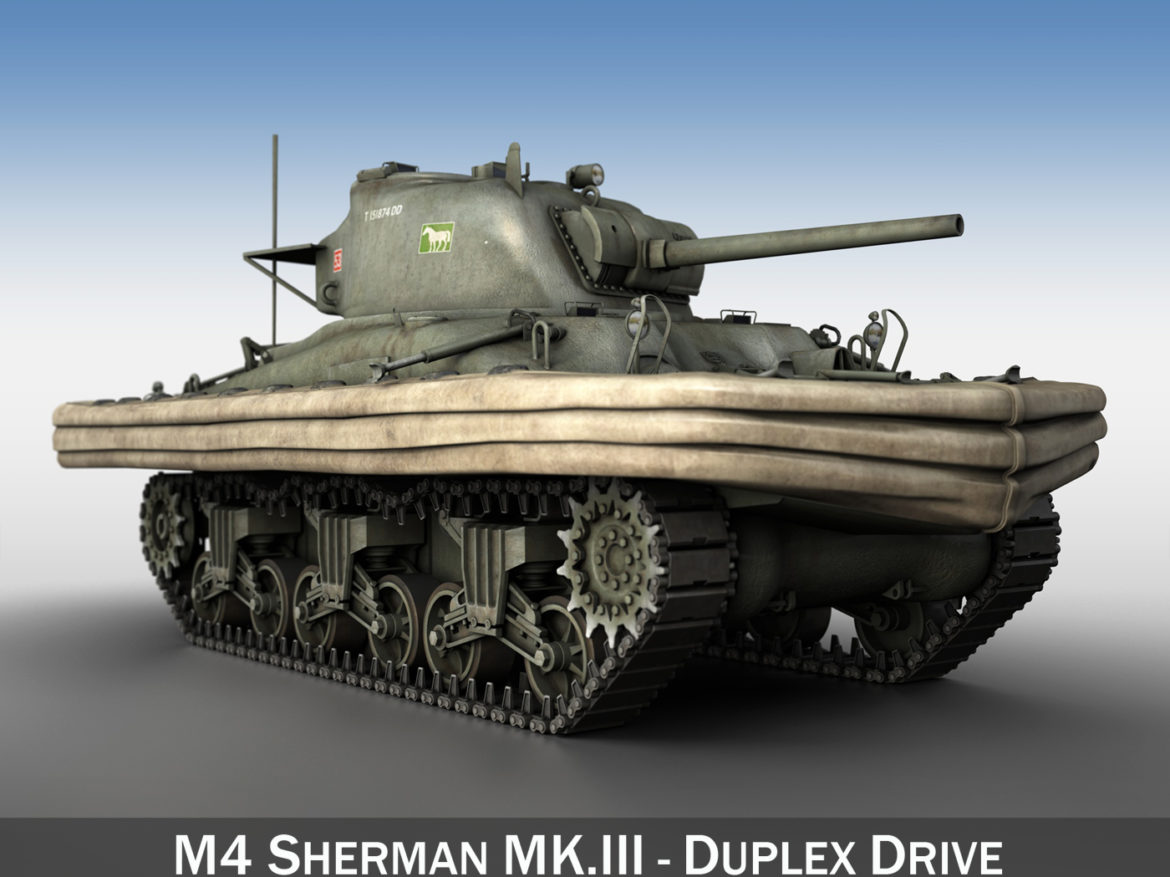 m4 sherman mk.iii – duplex drive 3d model 3ds fbx c4d lwo obj 292662