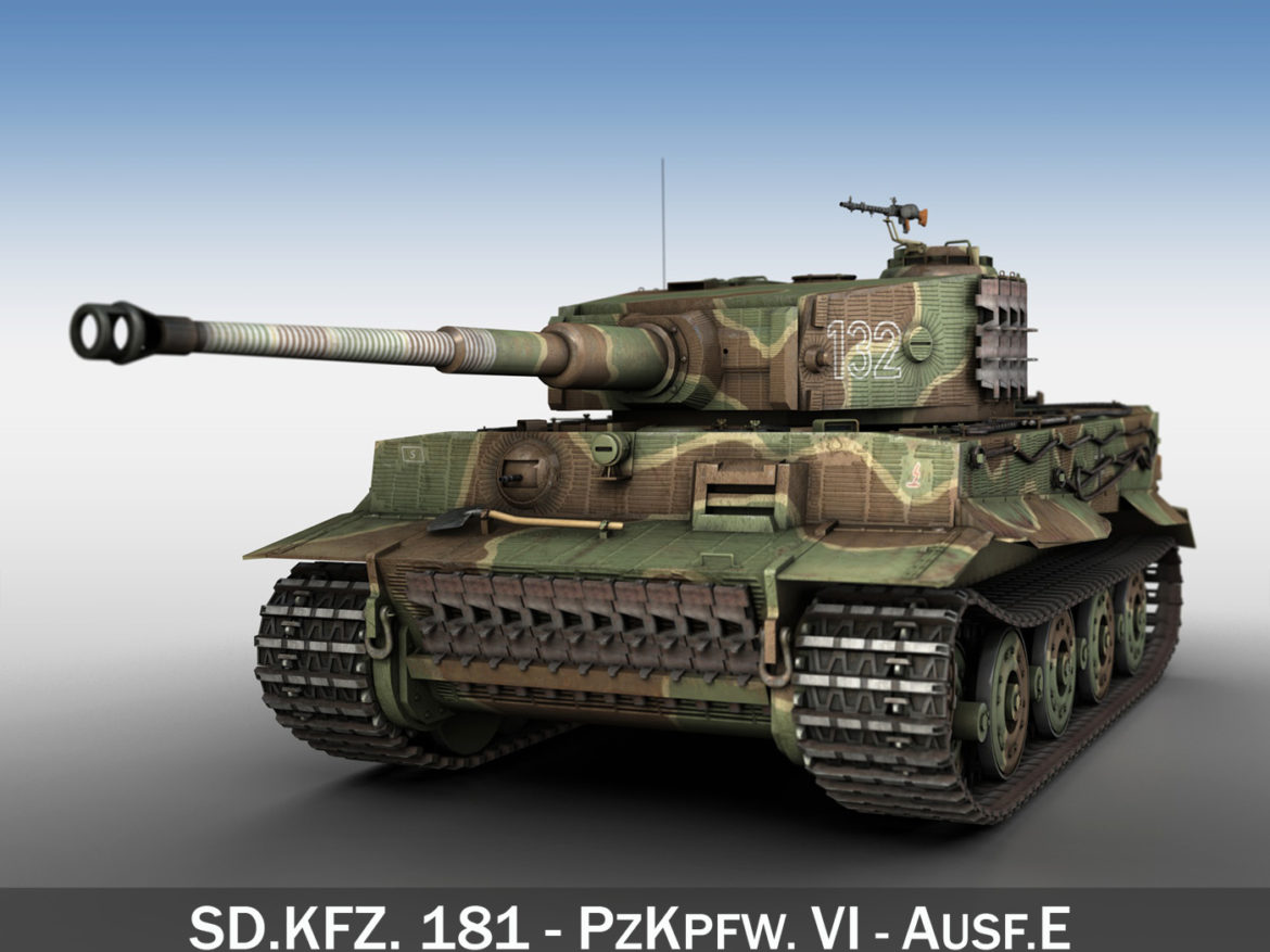 panzer vi – tiger – 132 – late production 3d model 3ds fbx c4d lwo obj 292965
