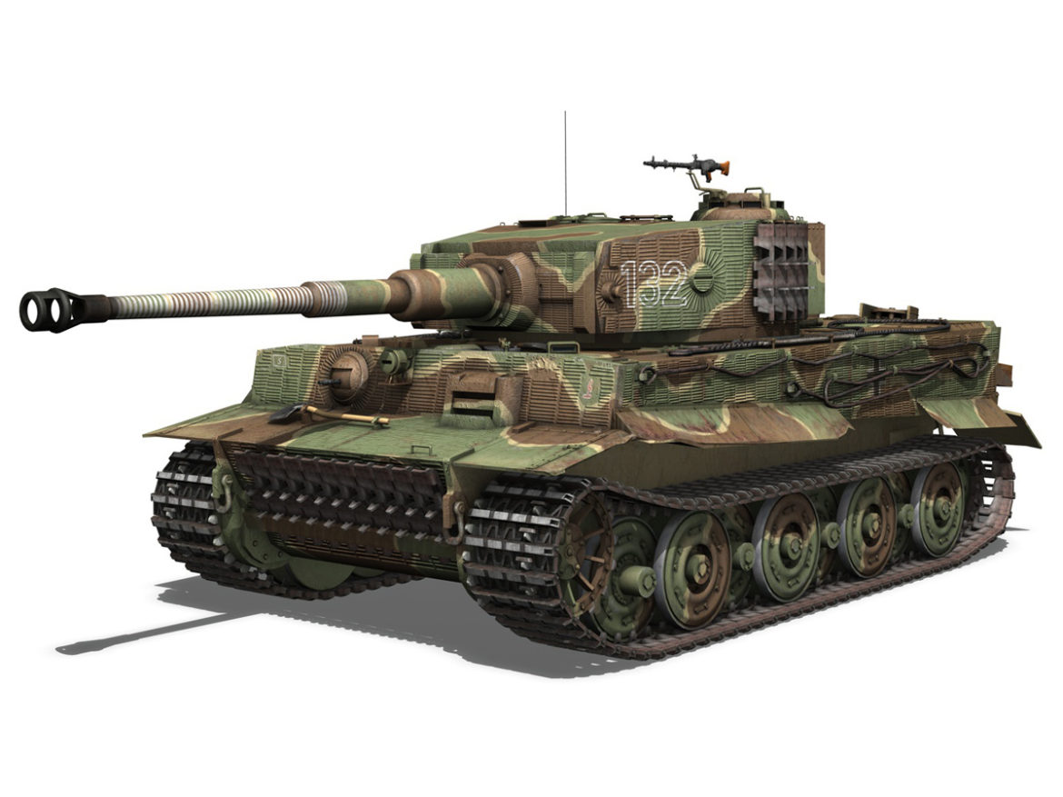 panzer vi – tiger – 132 – late production 3d model 3ds fbx c4d lwo obj 292966