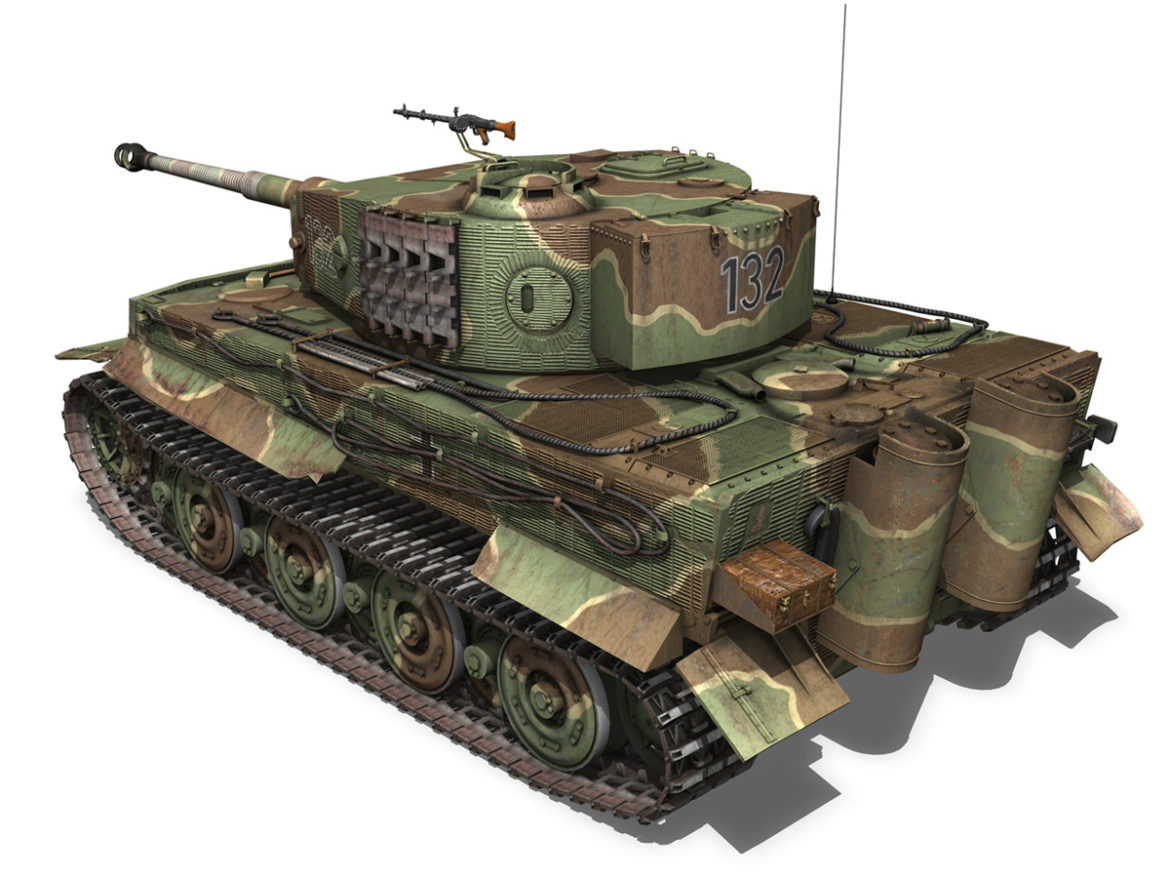 panzer vi – tiger – 132 – late production 3d model 3ds fbx c4d lwo obj 292968