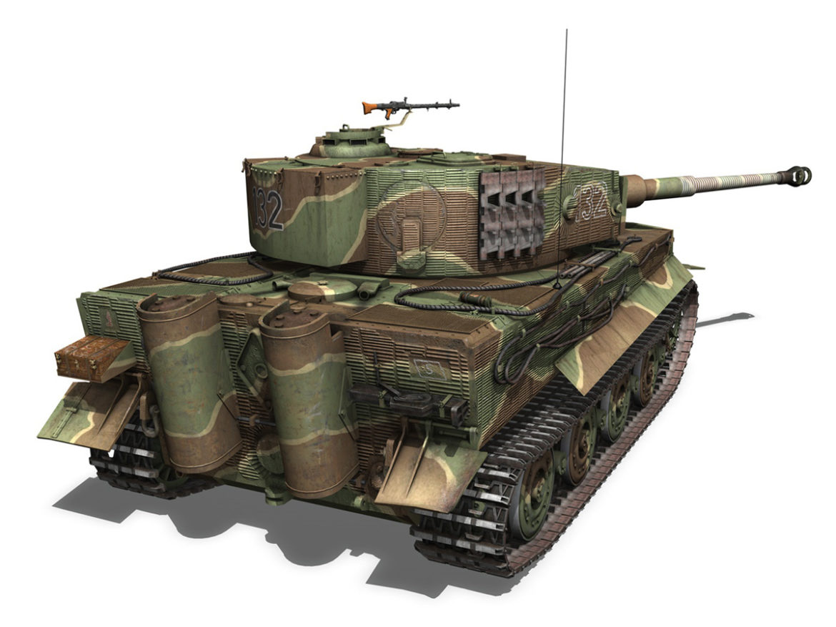 panzer vi – tiger – 132 – late production 3d model 3ds fbx c4d lwo obj 292969