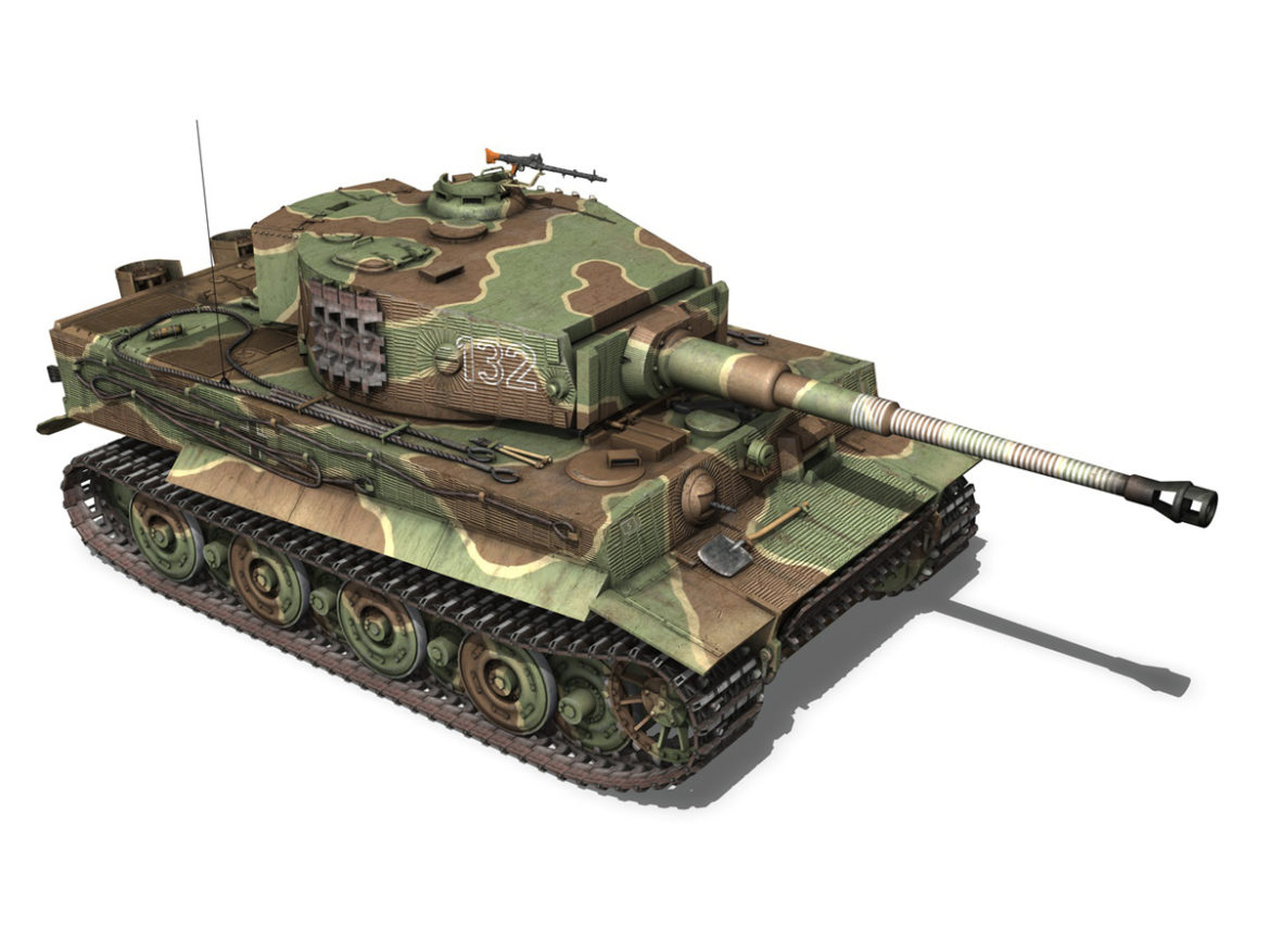 panzer vi – tiger – 132 – late production 3d model 3ds fbx c4d lwo obj 292971