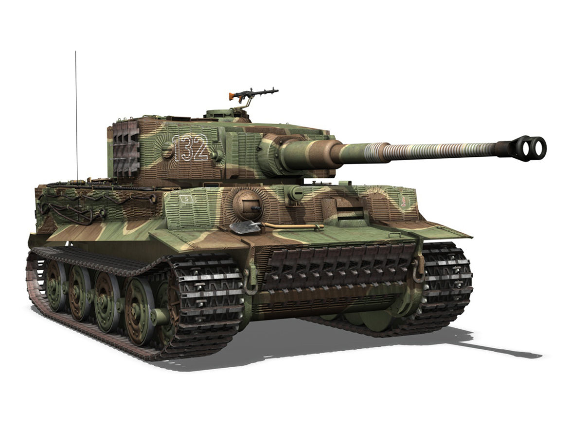 panzer vi – tiger – 132 – late production 3d model 3ds fbx c4d lwo obj 292972