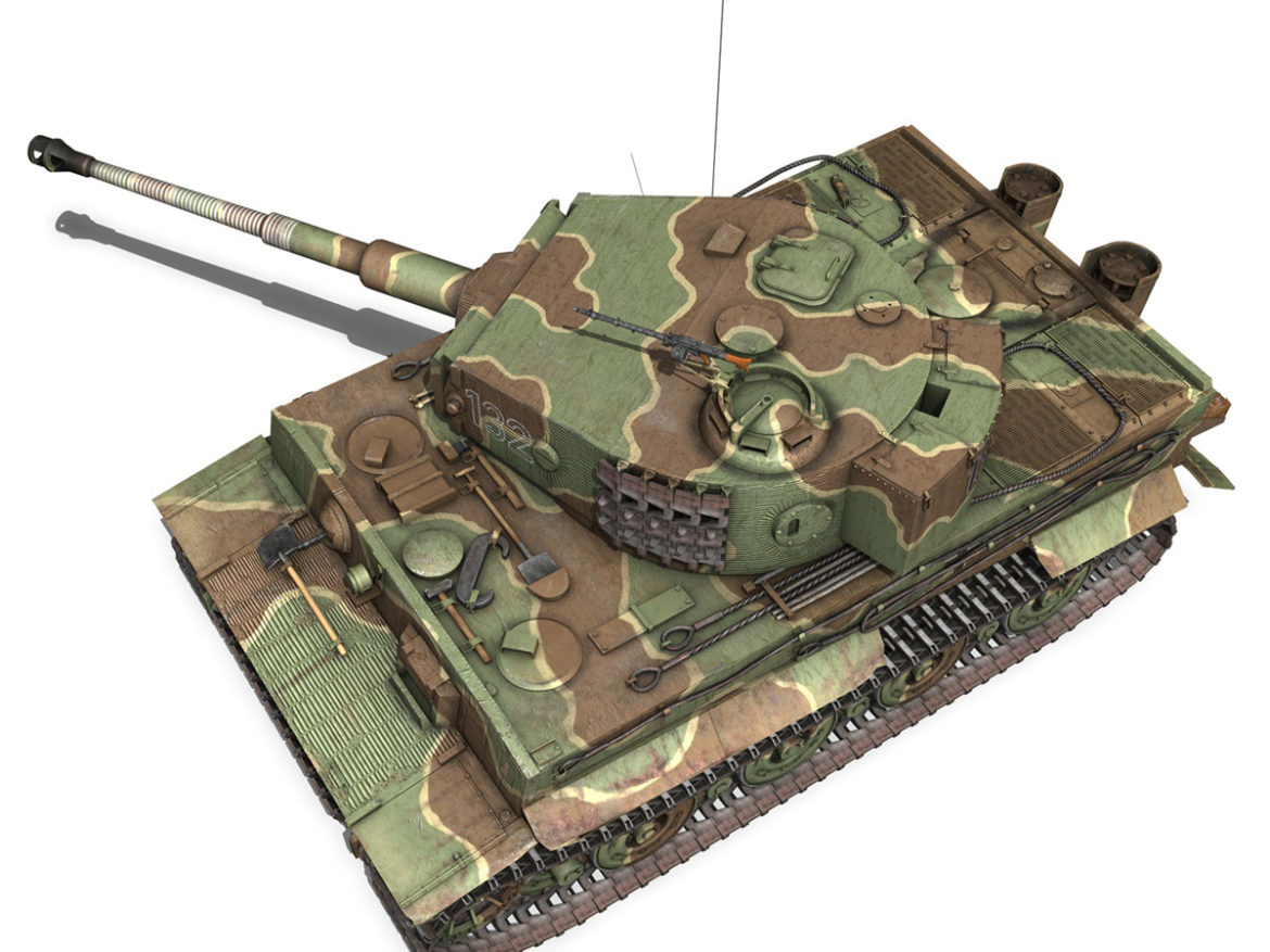 panzer vi – tiger – 132 – late production 3d model 3ds fbx c4d lwo obj 292973