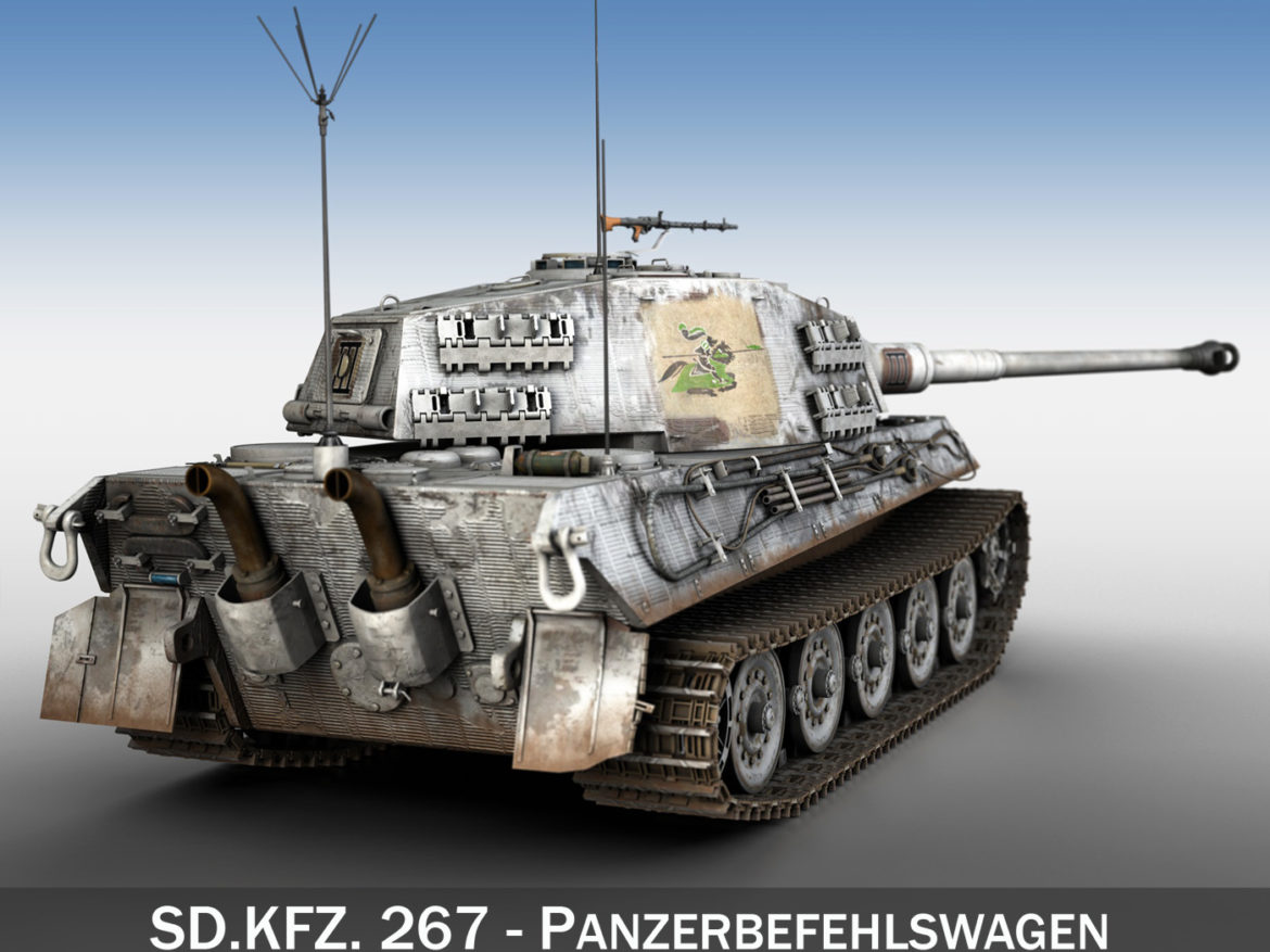 panzerbefehlswagen tiger – ausf b – iii 3d model 3ds c4d lwo lw lws obj 293320