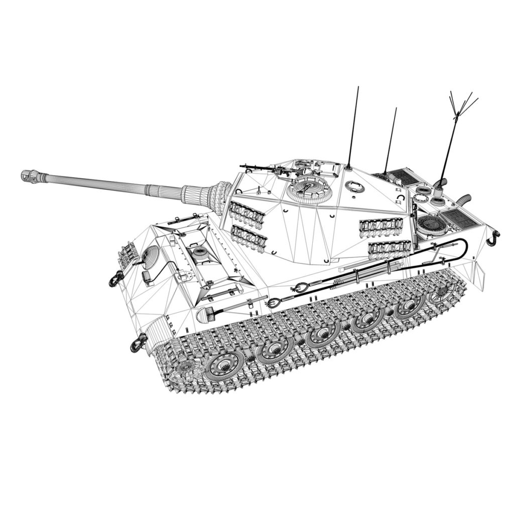 Panzerbefehlswagen Tiger - Ausf B - III 3D Model - FlatPyramid