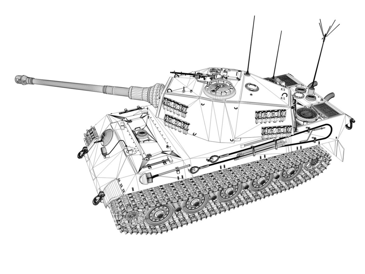 panzerbefehlswagen tiger – ausf b – iii 3d model 3ds c4d lwo lw lws obj 293331