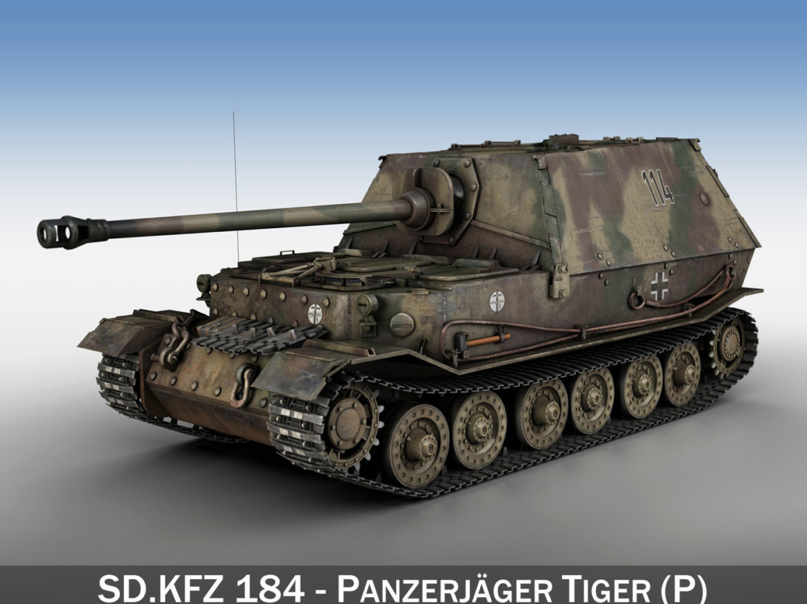 ferdinand tank destroyer – tiger (p) – 114 3d model 3ds fbx c4d lwo obj 293358