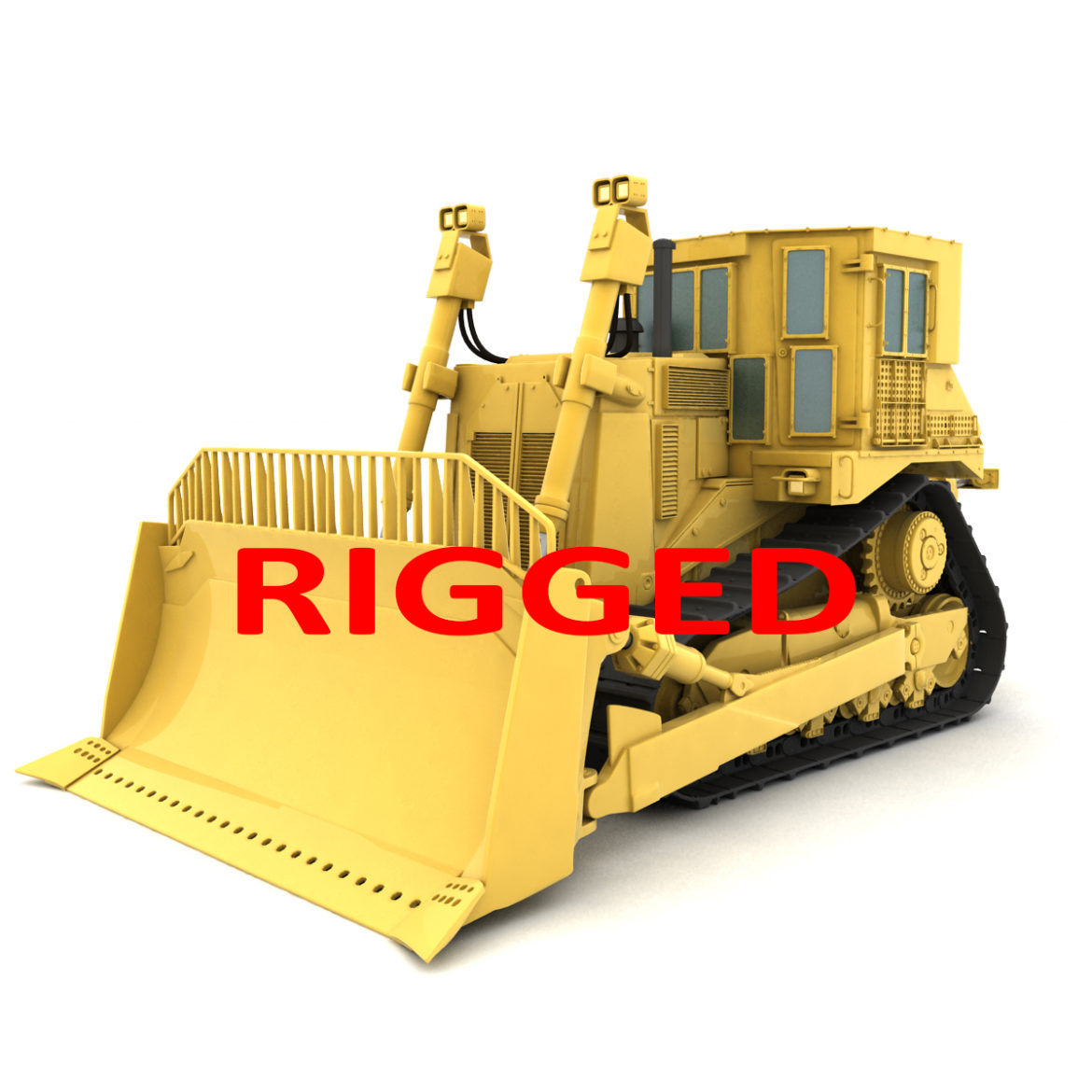 rigged bulldozer 3d model 3ds max fbx obj 293811