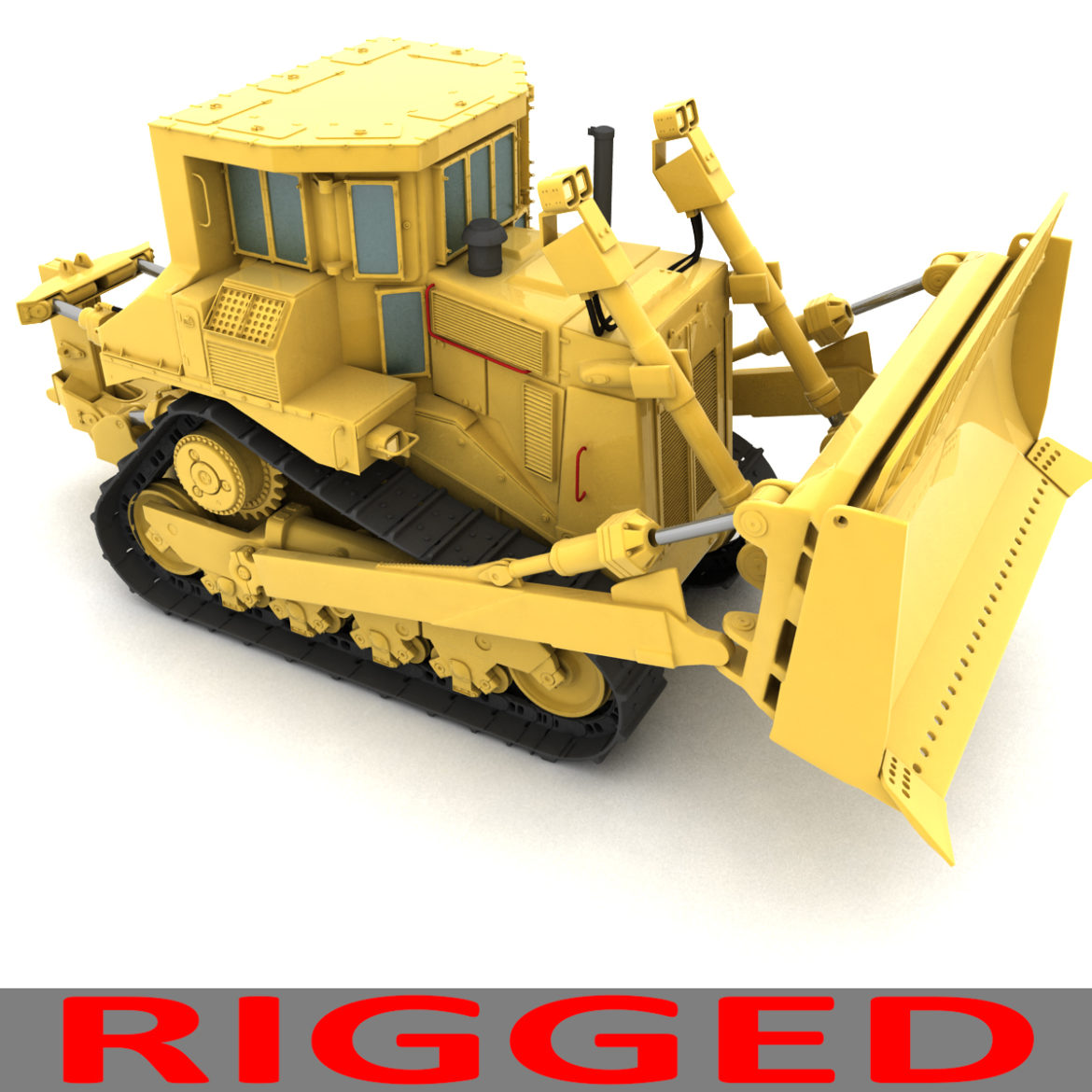 rigged bulldozer 3d model 3ds max fbx obj 293817
