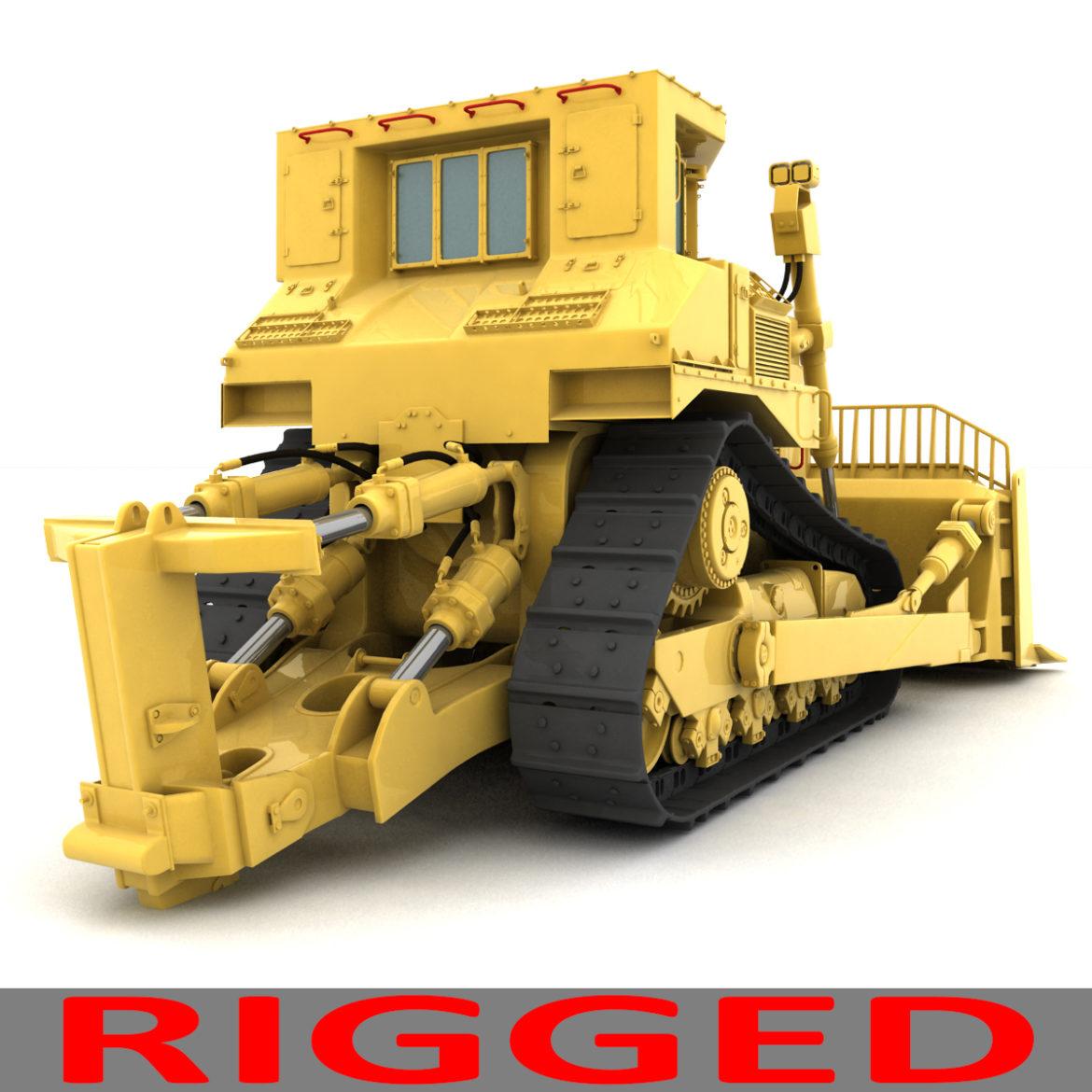 rigged bulldozer 3d model 3ds max fbx obj 293818