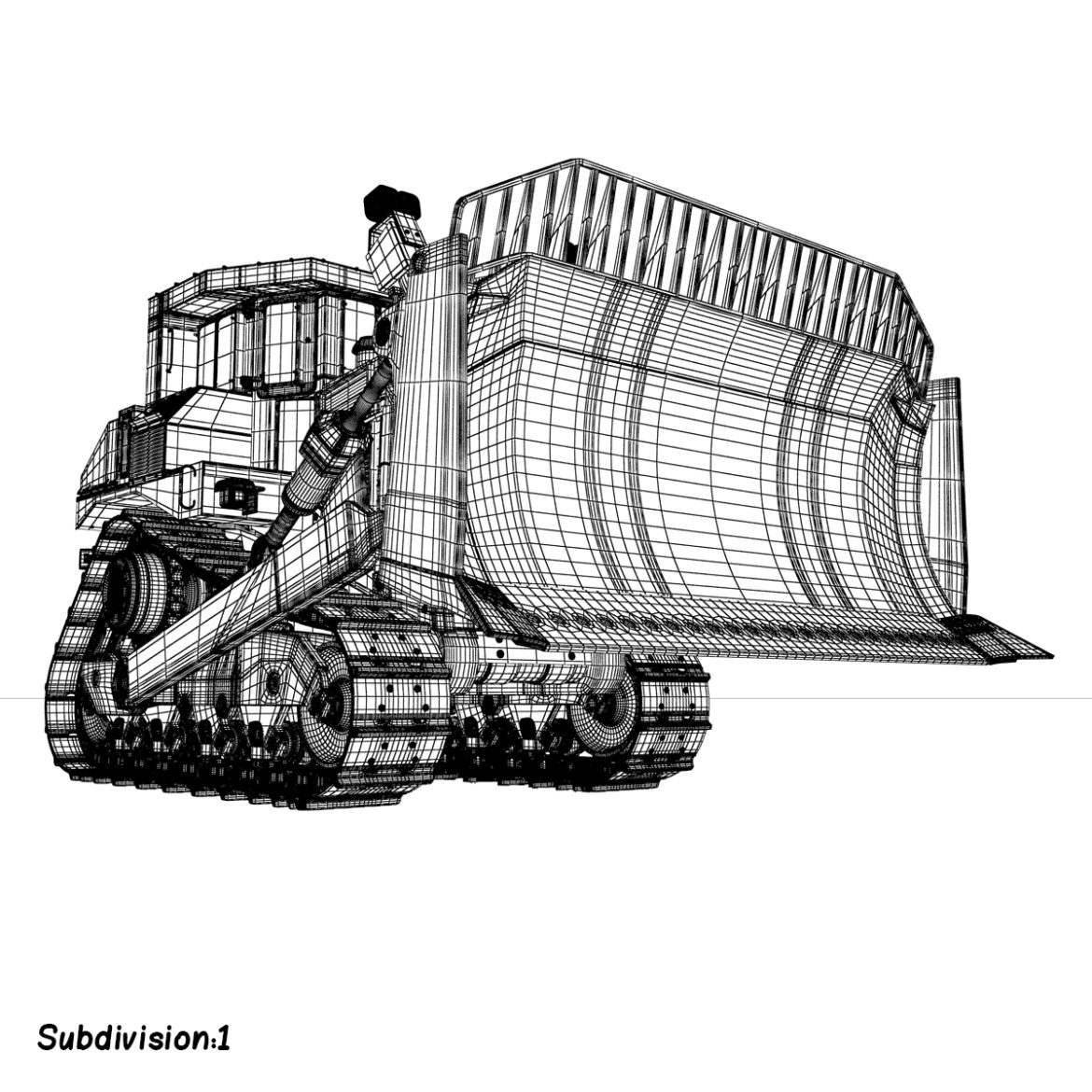 rigged bulldozer 3d model 3ds max fbx obj 293823