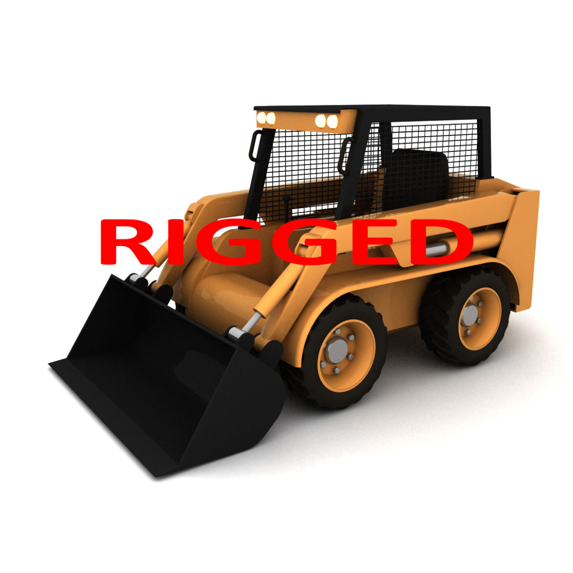 rigged bobcat – skid steer loader 3d model 3ds max fbx obj 293850