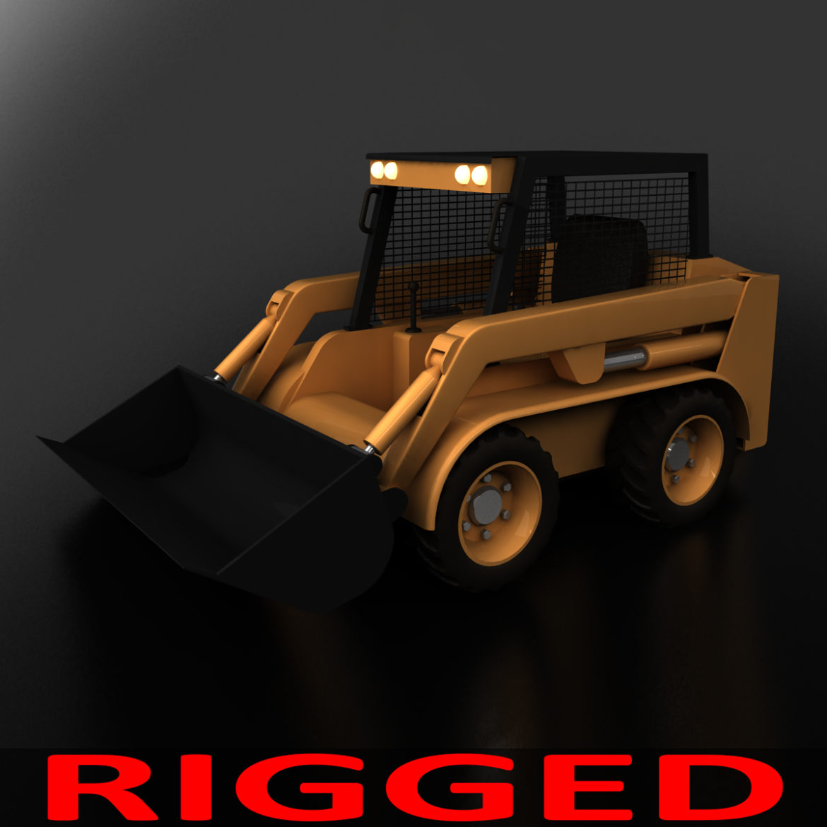 rigged bobcat – skid steer loader 3d model 3ds max fbx obj 293851