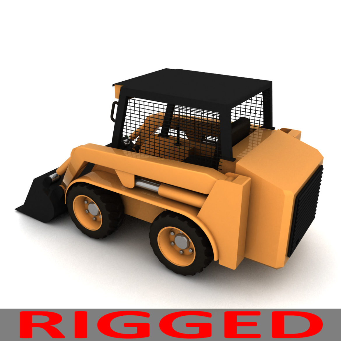 rigged bobcat – skid steer loader 3d model 3ds max fbx obj 293852