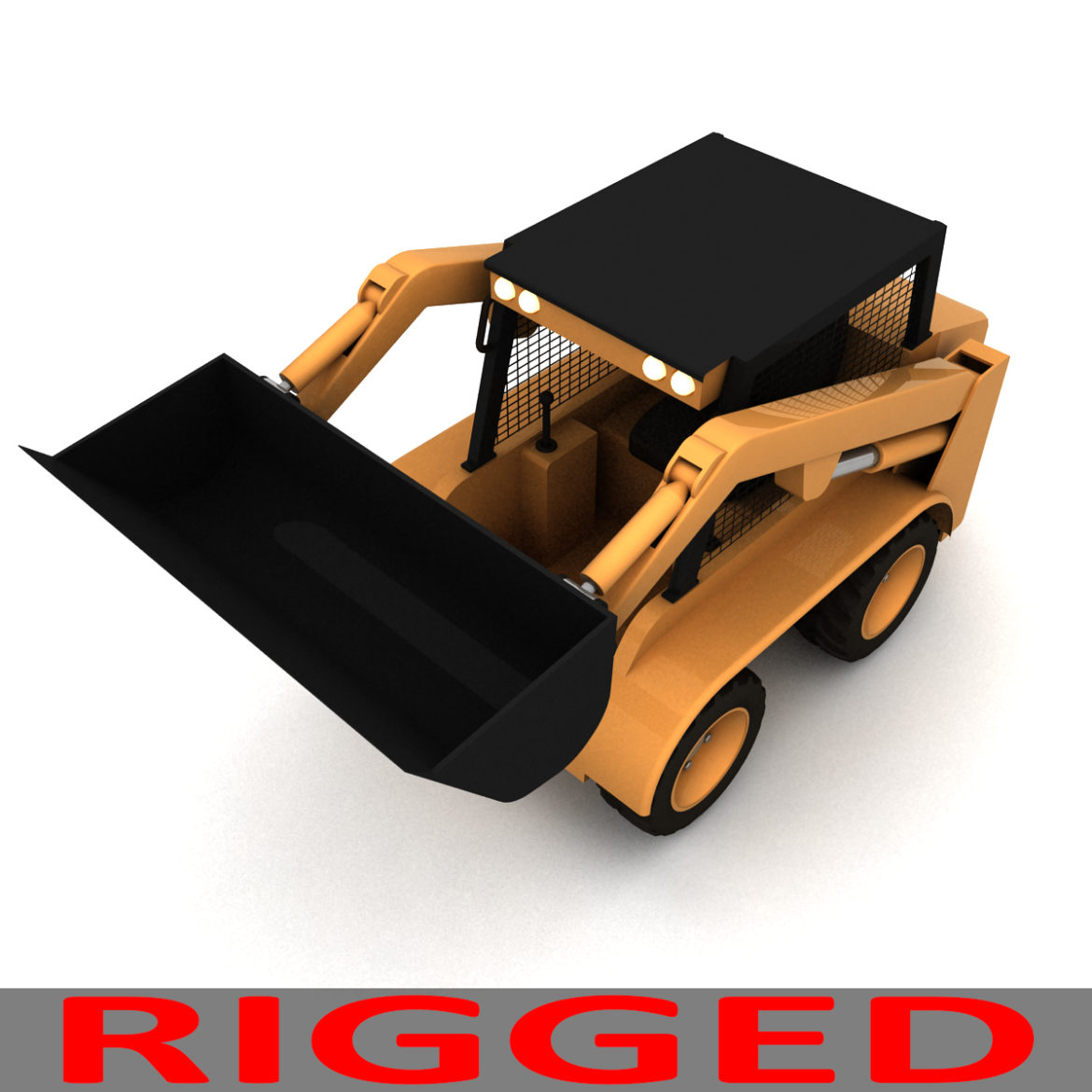 rigged bobcat – skid steer loader 3d model 3ds max fbx obj 293855
