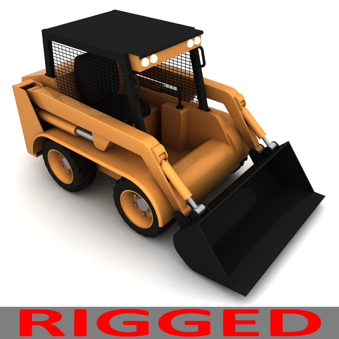 rigged bobcat – skid steer loader 3d model 3ds max fbx obj 293856