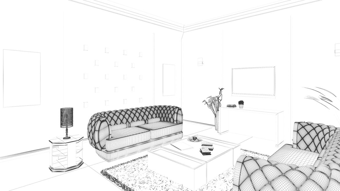 cubic for cardboard-virtual reality living room 3d model max 293924