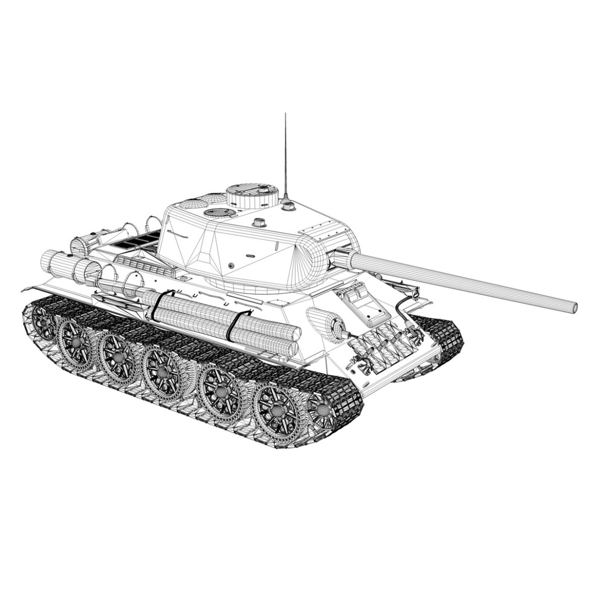 t-34 85 – soviet medium tank – 170 3d model 3ds fbx c4d lwo obj 294185