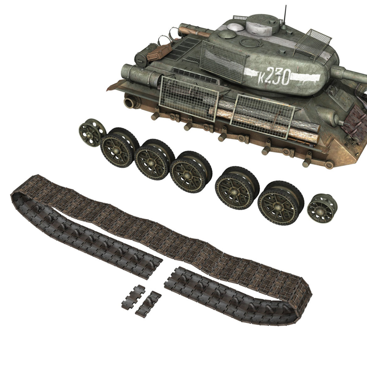 t-34 85 – soviet medium tank – k230 3d model 3ds c4d lwo obj 294225